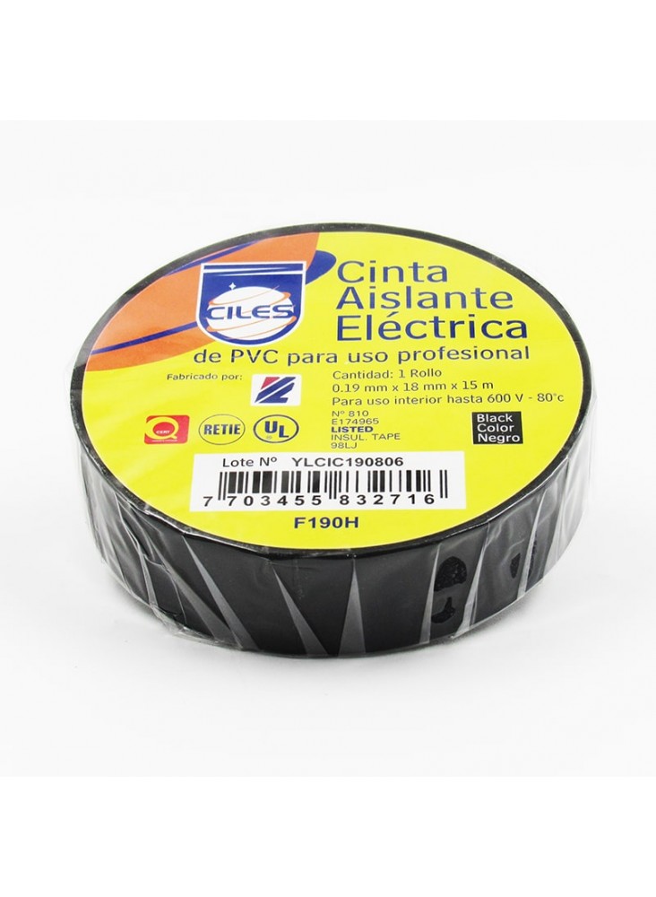 CCN1 - Cinta aislante x 15m negra Ciles Electrox