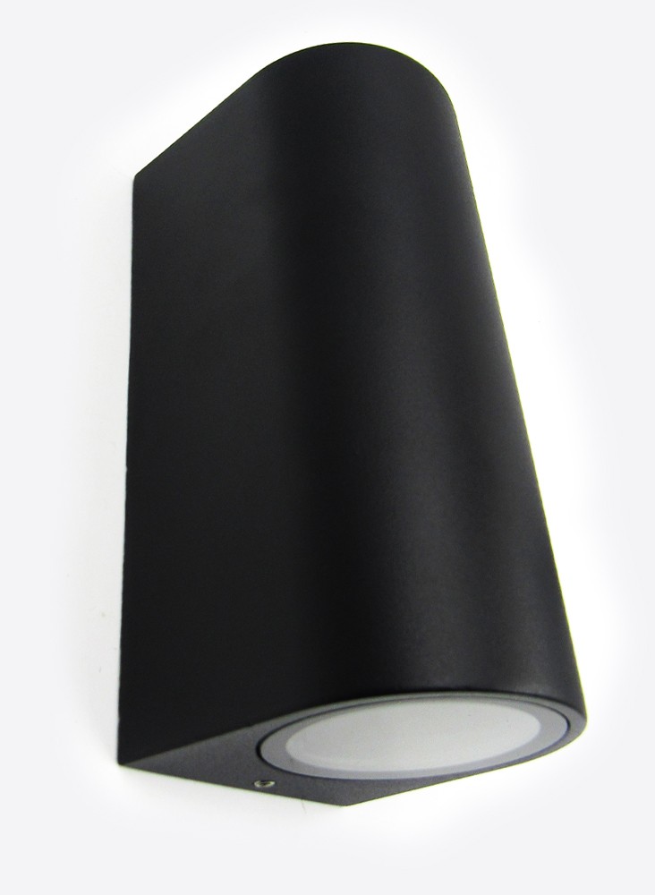 LPS3101N - LAMPARA PARED LED 2 LUCES GU10 SEÑALIZACIÓN CILINDRO 16X7CM  NEGRO IP60 DRITE LAL301