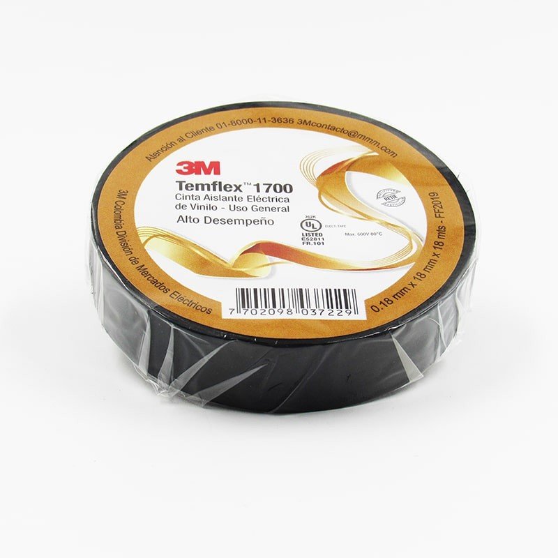 Cinta Aislante 3m Temflex X 18 MTS Negro R1700 Usa 165bk4a Ue10