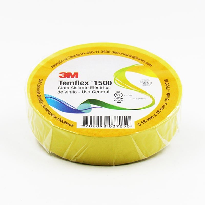 Cinta Aislante 3m Temflex X 18 MTS R1700 Usa Amarillo 165yl4a Ue10 – Uem100