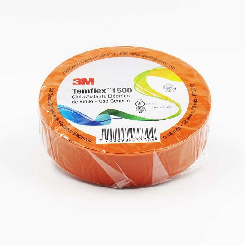 Cinta Aislante 3m Temflex X 18 MTS R1700 Usa Naranja 165or4a Ue10