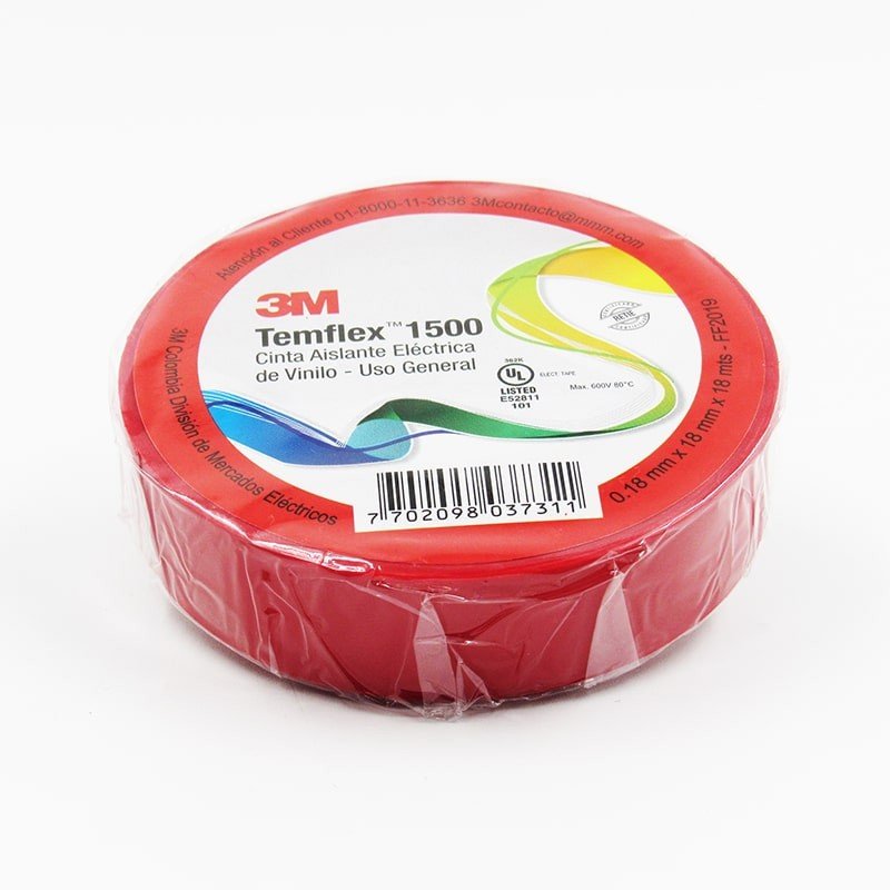 Cinta Aislante 3m Temflex X 18 MTS R1700 Usa Rojo 165rd4a Ue10