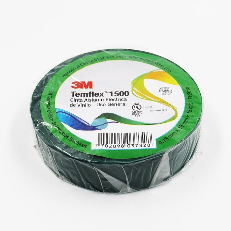 Cinta Aislante 3m Temflex X 18 MTS R1700 Usa Verde Uu-0094-7262-0 Ue100