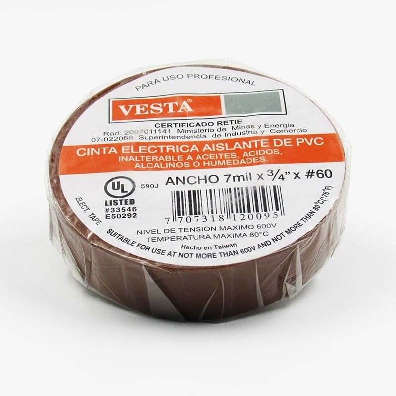 Cinta Aislante Vesta X 20 Yds. Cafe Ue10
