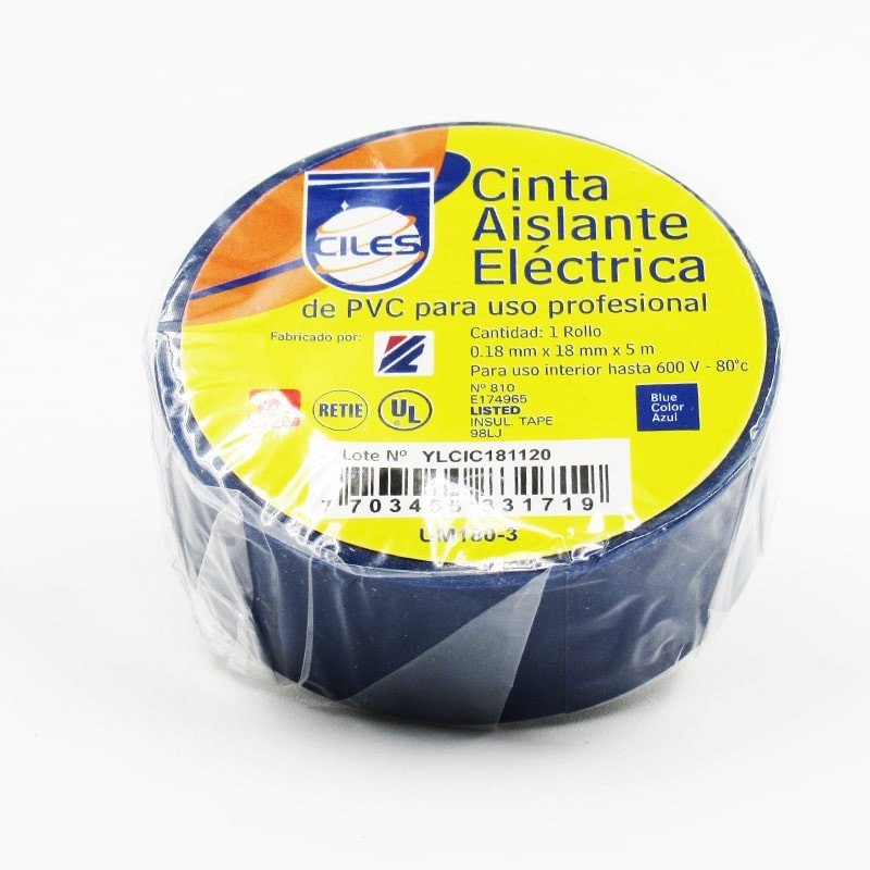 Cinta Aislante Ciles/karluz Azul Pequeña 5 MTS Um180-3 Ue10