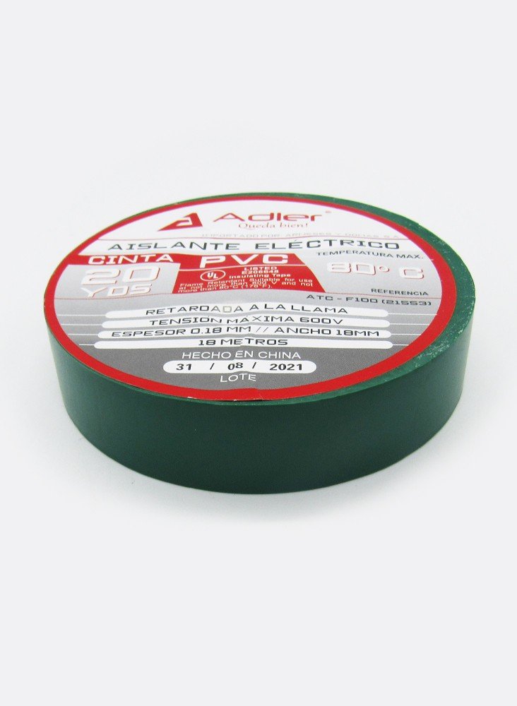 Cinta Aislante Adler X 20mts Verde Atc-f100(21553) Ue10 – Uem200