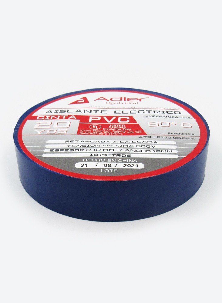 Cinta Aislante Adler X 20mts Azul Atc-f100(51553) Ue10