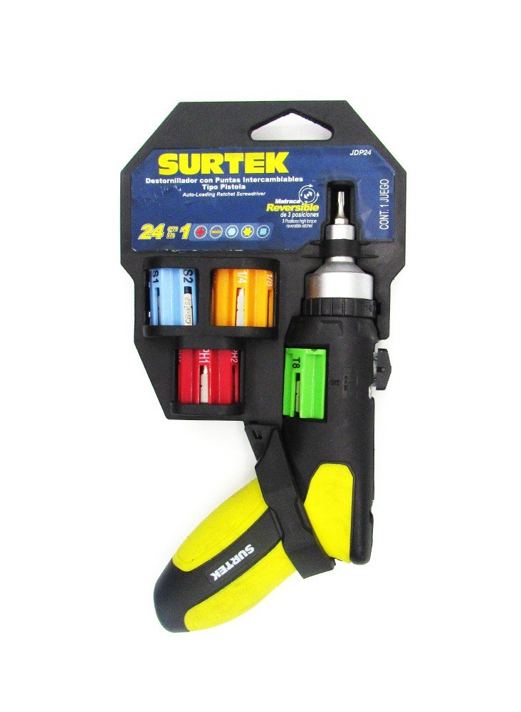 Destornillador Puntas Juego X 24 Unid. M/negro-amarillo Surtek Jdp24