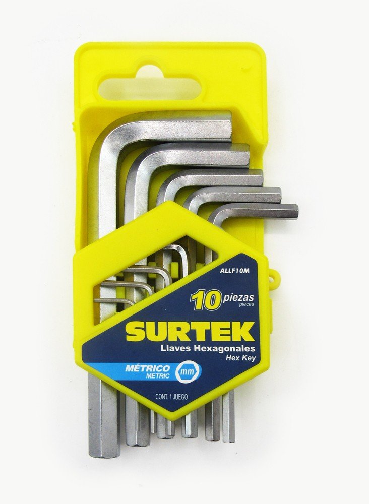 Juego Llaves Hexagonas X 10 Unid (1.5 – 10)mm Surtek Emp. Amarrillo Allf10m