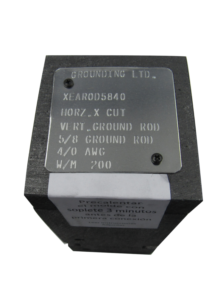 Sold. Exoterm. – Molde Graf. En X (cable En Cruz + Varilla 5/8″) Cable 4/0 AWG Sin Pinza Grounding Xea Rod 5840