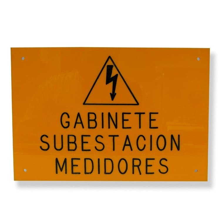 Placa Acrilico 25 X 17cm Riesg Elect. Gabin/subest/medidores
